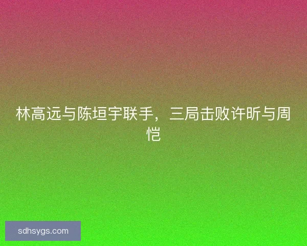 林高远与陈垣宇联手，三局击败许昕与周恺