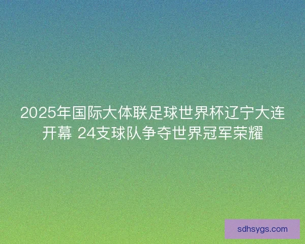2025年国际大体联足球世界杯辽宁大连开幕 24支球队争夺世界冠军荣耀 2025年国际大体联足球世界杯辽宁大连开幕 24支球队争夺世界冠军荣耀