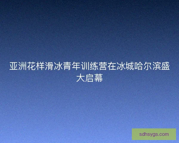 亚洲花样滑冰青年训练营在冰城哈尔滨盛大启幕