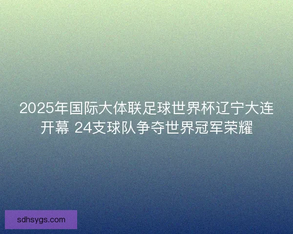 2025年国际大体联足球世界杯辽宁大连开幕 24支球队争夺世界冠军荣耀 2025年国际大体联足球世界杯辽宁大连开幕 24支球队争夺世界冠军荣耀