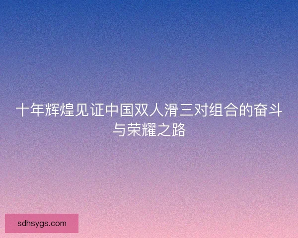 十年辉煌见证中国双人滑三对组合的奋斗与荣耀之路